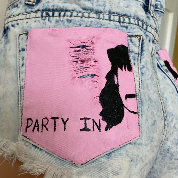 Custom Painted Jean Shorts* - Picture 3 of 5